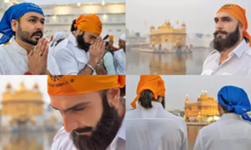 Film के अगले शेड्यूल से पहले रणवीर, आदित्य धर ने स्वर्ण मंदिर में माथा टेका Film के अगले शेड्यूल से पहले रणवीर, आदित्य धर ने स्वर्ण मंदिर में माथा टेका