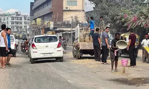 Nagaland :  डीएमसी उपाध्यक्ष ने ताजेन एओ सड़क पर गड्ढों की मरम्मत का काम शुरू किया