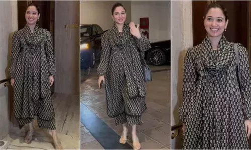 सिंपल ब्लैक कुर्ता लुक आराम और स्टाइल को साबित करता है Tamannaah Bhatia सिंपल ब्लैक कुर्ता लुक आराम और स्टाइल को साबित करता है Tamannaah Bhatia