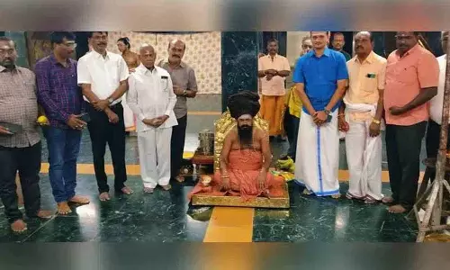 Telangana तमिल संगम हैदराबाद में धर्मपुरम अधीनम का स्वागत करता Telangana तमिल संगम हैदराबाद में धर्मपुरम अधीनम का स्वागत करता