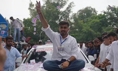 NSUI ने सात साल का सूखा खत्म कर डूसू अध्यक्ष पद जीता