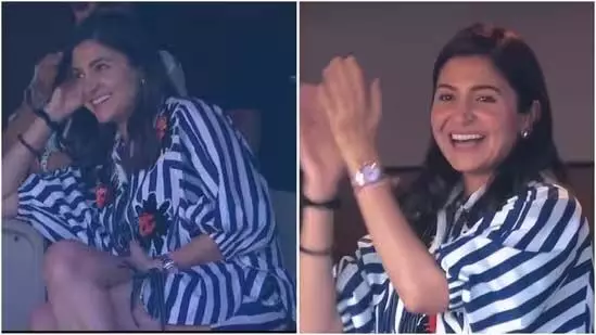 Anushka Sharma ने भारत-ऑस्ट्रेलिया मैच में टाई-अप शर्ट पहनी