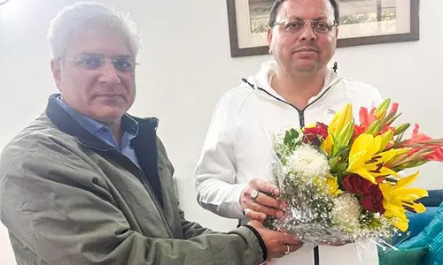 BJP नेता ने मुख्यमंत्री पुष्कर सिंह धामी से मुलाकात की