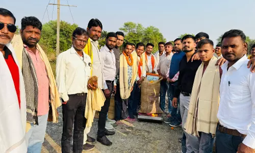धान उपार्जन खरीदी केंद्र कटौद में धान खरीदी का शुभारंभ