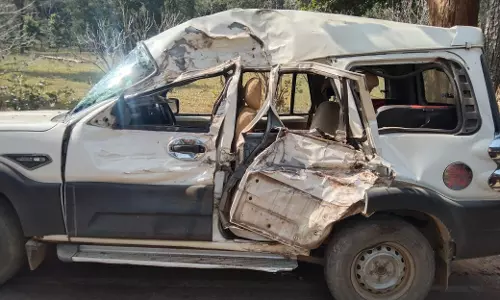 वाटरफॉल घूमने निकले लोग हादसे का शिकार, स्कॉर्पियो क्षतिग्रस्त वाटरफॉल घूमने निकले लोग हादसे का शिकार, स्कॉर्पियो क्षतिग्रस्त