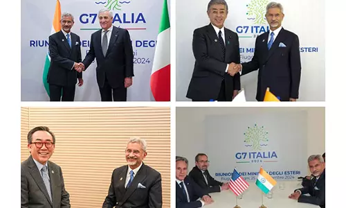 जयशंकर ने G7 विदेश मंत्रियों की बैठक के दौरान US, दक्षिण कोरिया, जापान और इटली के समकक्षों से मुलाकात की