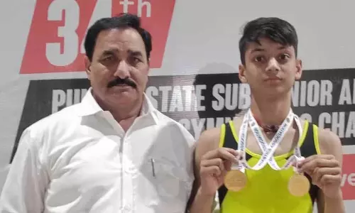 City के जिमनास्ट लाविथ ने राज्य चैंपियनशिप में दो स्वर्ण पदक हासिल किए