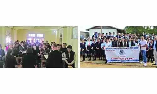 Nagaland : जिला विधिक सेवा प्राधिकरणों ने जिलों में संविधान दिवस मनाया Nagaland : जिला विधिक सेवा प्राधिकरणों ने जिलों में संविधान दिवस मनाया