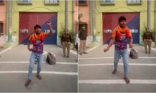 जेल से छूटने की ख़ुशी, कैदी ने किया ज़बरदस्त डांस, देखें VIDEO...