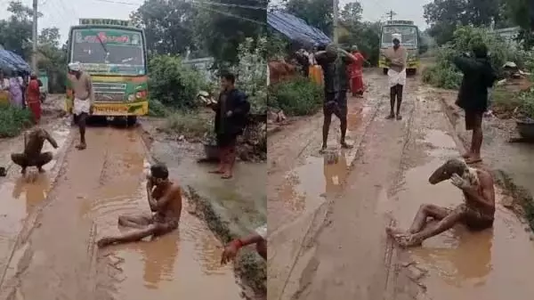 Dindigul: क्षतिग्रस्त सड़क..कीचड़ में नहाये लोग, कृपया मुझ पर कुछ दया दिखाओ