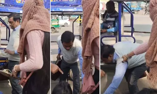 E-Rickshaw में लड़की से छेड़छाड़, अधेड़ चाचा को चप्पलों से पीटा गया