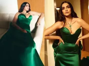 Sonam Kapoor एक लुभावने हरे रंग के कॉउचर गाउन में