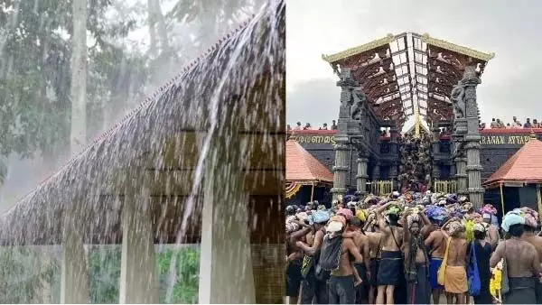 Sabarimala यात्रा पर जा रहे श्रद्धालु: सन्निथन में सफ़ेद बारिश..