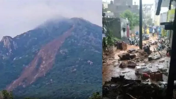 Tiruvannamalai दहशत में है.. तीसरे स्थान पर भूस्खलन.. डर से जमे लोग