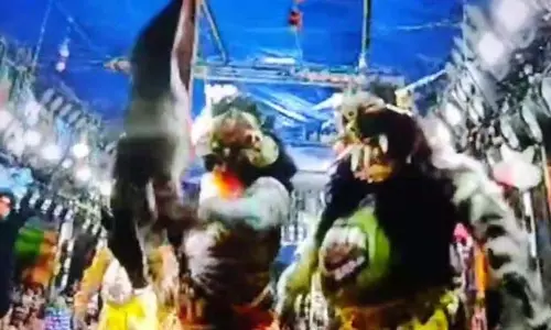 रंगमंच अभिनेता को मंच पर जीवित सुअर खाने के आरोप में गिरफ्तार किया गया