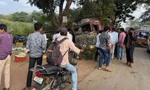 ट्रक ने सड़क किनारे सब्जी बेच रहे तीन विक्रेताओं को कुचला ट्रक ने सड़क किनारे सब्जी बेच रहे तीन विक्रेताओं को कुचला