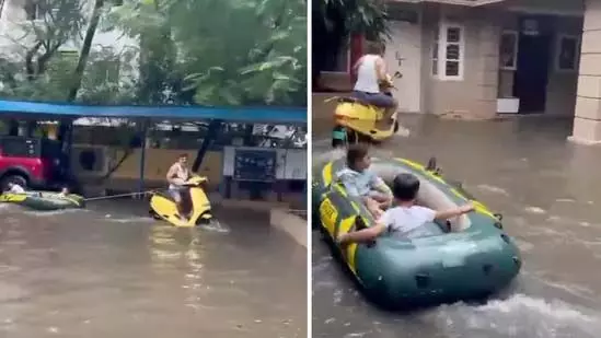 Cyclone Phangal : चेन्नई में जब दादाजी ने बाढ़ के पानी में बच्चों को नाव की सवारी कराई, वीडियो वायरल