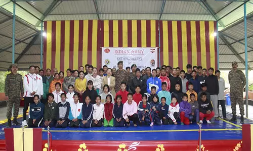 Manipur: भारतीय सेना ने बिष्णुपुर में वुशु सांडा एरिना की स्थापना की