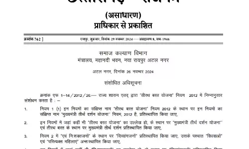 साय सरकार ने नाम बदलकर किया मुख्‍यमंत्री तीर्थ दर्शन योजना