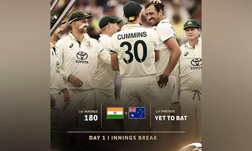 Adelaide Test: स्टार्क के छह विकेट, नितीश रेड्डी की शानदार पारी से भारत 180 रन पर आउट