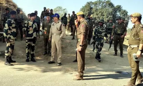 पुलिस, BSF ने भारत-पाक सीमा पर संयुक्त गश्त की