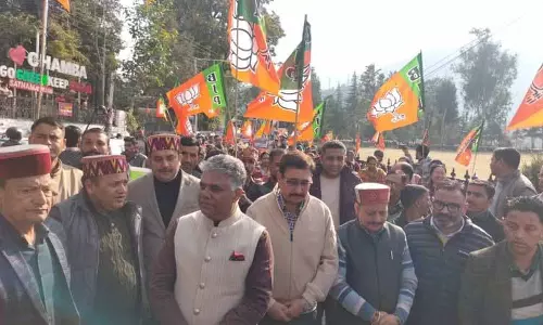 Bhardwaj, परमार ने राज्य में कांग्रेस सरकार के ‘कुशासन’ के खिलाफ रैली का नेतृत्व किया