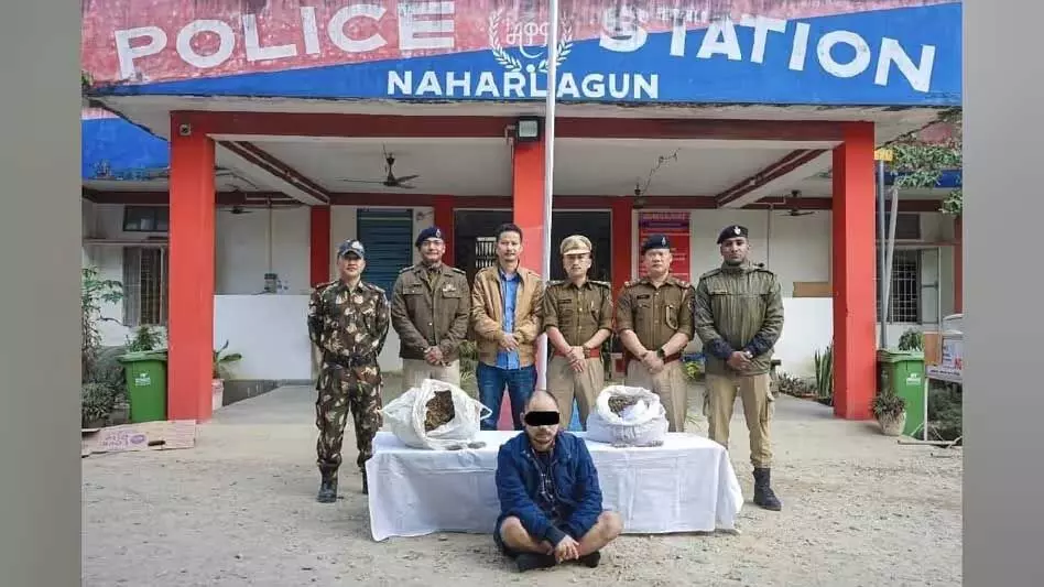 Arunachal पुलिस ने नाहरलागुन में 6.5 किलोग्राम से अधिक गांजा जब्त