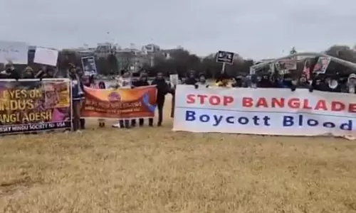 बांग्लादेश में हिंदुओं पर हमलों के खिलाफ व्हाइट हाउस से यूएस कैपिटल तक मार्च निकाला गया