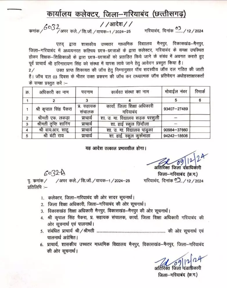 स्कूल स्टाफ के खिलाफ जांच शुरू, स्टूडेंट्स को प्रताड़ित करने का आरोप