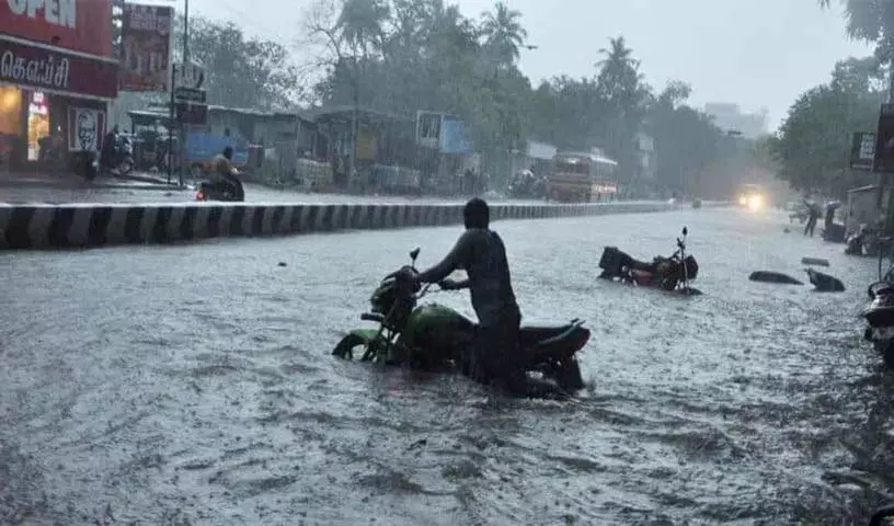 TN: तमिलनाडु में भारी बारिश से तबाही, कई जिलों में स्कूल बंद TN: तमिलनाडु में भारी बारिश से तबाही, कई जिलों में स्कूल बंद