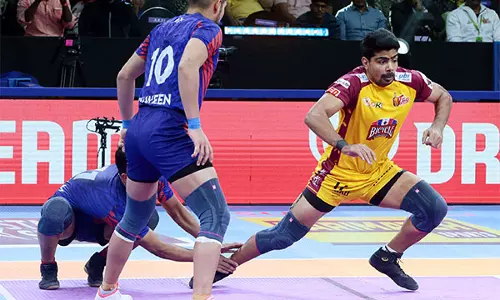 Pro Kabaddi League: दबंग दिल्ली केसी तेलुगु टाइटन्स पर जीत के साथ दूसरे स्थान पर पहुंची Pro Kabaddi League: दबंग दिल्ली केसी तेलुगु टाइटन्स पर जीत के साथ दूसरे स्थान पर पहुंची