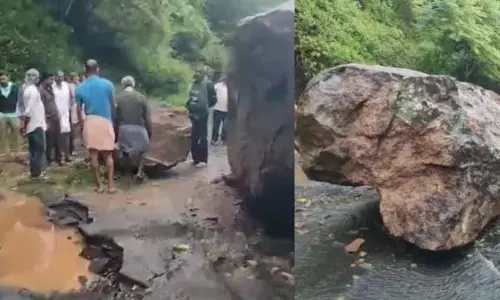 Sabarimala भक्तों के लिए बड़ी घोषणा: भारी बारिश से सड़क पर लुढ़के पत्थर
