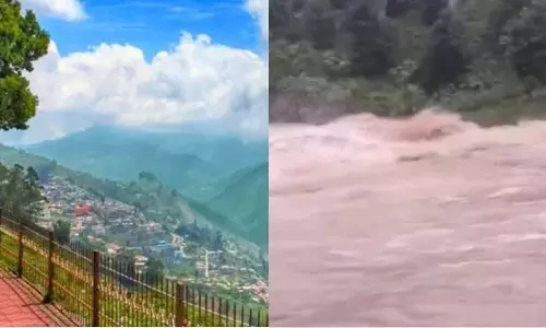 Mungil Kadu नदी में आई बाढ़ का वीडियो रिकॉर्ड कर रहा मौसम वैज्ञानिक