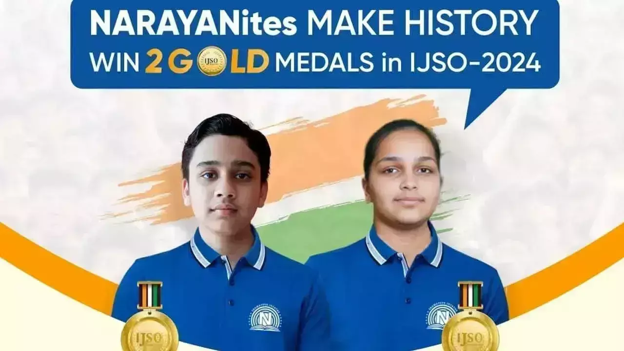 IJSO-2024 में 2 नारायणवासियों ने स्वर्ण पदक जीते