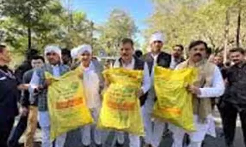 Congress ने शीतकालीन सत्र के पहले दिन सदन के बाहर किया विरोध प्रदर्शन Congress ने शीतकालीन सत्र के पहले दिन सदन के बाहर किया विरोध प्रदर्शन