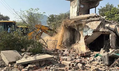 Haryana : दक्षिणी परिधीय सड़क के किनारे अवैध निर्माण ध्वस्त