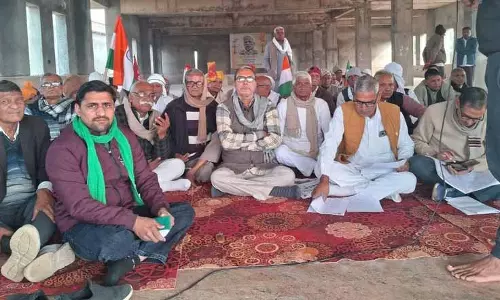 SKM ने पलवल में चल रहे किसान आंदोलन के समर्थन में किया विरोध प्रदर्शन