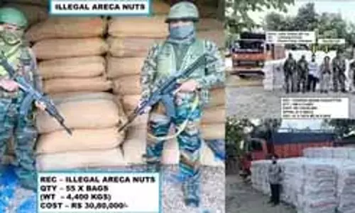 Assam राइफल्स और पुलिस ने मिजोरम में तस्करी गिरोह का भंडाफोड़ किया Assam राइफल्स और पुलिस ने मिजोरम में तस्करी गिरोह का भंडाफोड़ किया