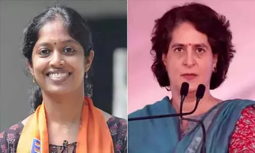 नव्या हरिदास ने प्रियंका की चुनावी जीत के खिलाफ HC में याचिका दायर नव्या हरिदास ने प्रियंका की चुनावी जीत के खिलाफ HC में याचिका दायर