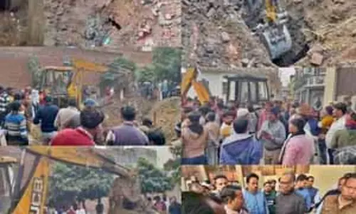 संभल के चंदौसी क्षेत्र में खुदाई के दौरान बावड़ी मिली