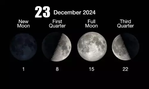 Moon Phase: अपने चंद्र चक्र के वानिंग क्रिसेंट चरण में, 45% प्रकाशित