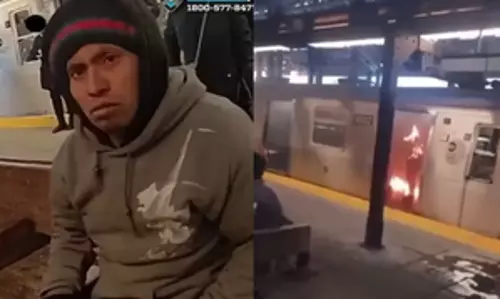 New York Metro में सो रही महिला को आग लगाने वाला व्यक्ति गिरफ्तार