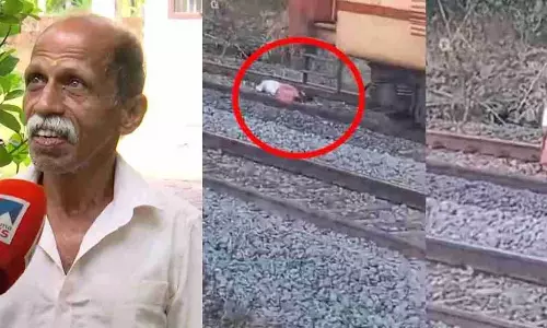 Kerala : कन्नूर में एक व्यक्ति ट्रेन के गुजरने के दौरान पटरी पर लेट गया