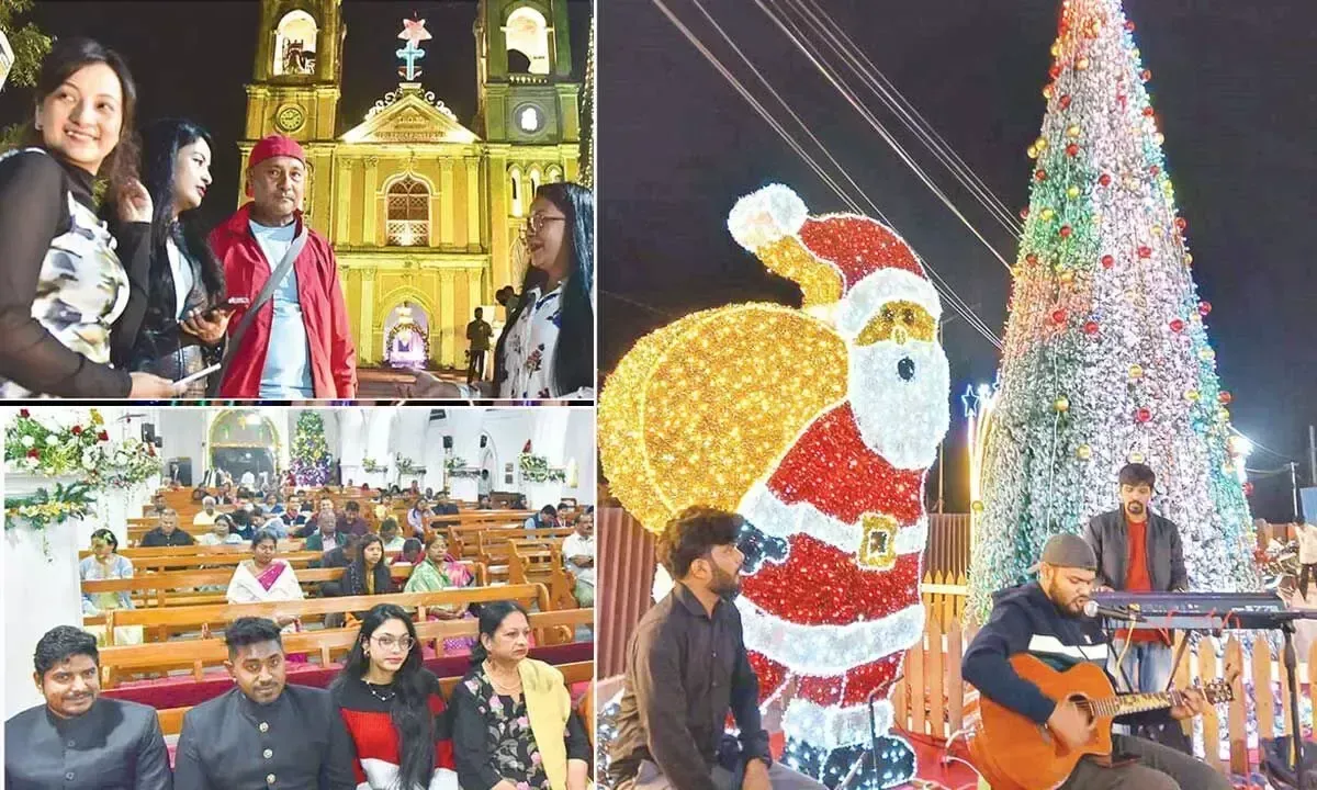 Christmas की खुशियों से जगमगाता शहर, चर्चों में बजने लगी घंटियां