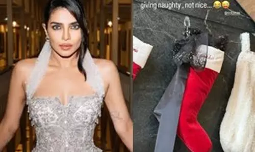 Priyanka Chopra ने क्रिसमस को शरारती स्टॉकिंग के साथ मनाया