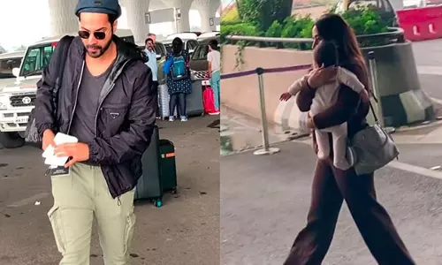 Varun Dhawan, Natasha Dalal बेटी लारा के साथ नए साल की छुट्टियों के लिए रवाना हुए