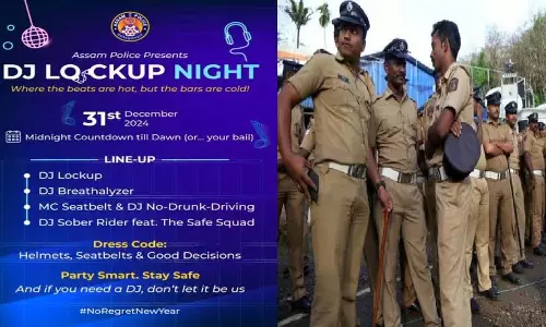 Assam पुलिस ने नए साल के लिए अनोखा डीजे लॉकअप सुरक्षा संदेश बनाया