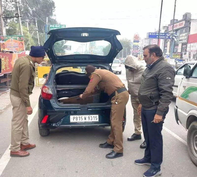 Haryana : कुरुक्षेत्र पुलिस ने नए साल के जश्न के मद्देनजर गश्त और चेकिंग बढ़ा दी