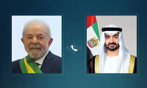 UAE -Brazil के राष्ट्रपतियों ने फोन कॉल में द्विपक्षीय संबंधों पर चर्चा की UAE -Brazil के राष्ट्रपतियों ने फोन कॉल में द्विपक्षीय संबंधों पर चर्चा की