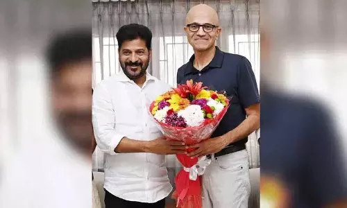 CM Revanth Reddy ने माइक्रोसॉफ्ट के सीईओ सत्या नडेला से मुलाकात की